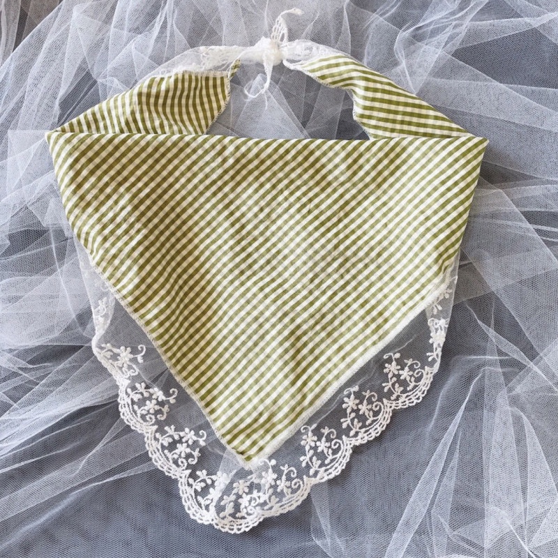 Khăn Trùm Đầu Che Nắng Khối Lượng Nhẹ Phối Ren Hình Tam Giác Phong Cách Ngọt Ngào Cho Nữ