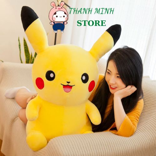 Gấu Bông Pikachu Pokemon Ngồi Cao Cấp THANH MINH STORE