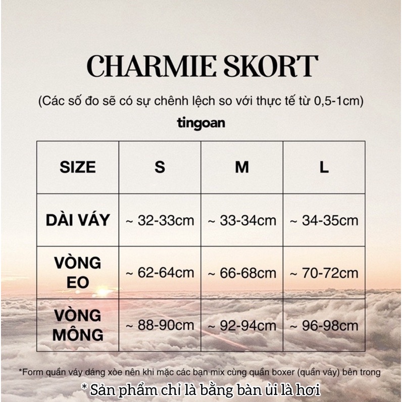 Quần váy cạp cao xoè 2 tầng đen tingoan CHARMIE SKORT/BL