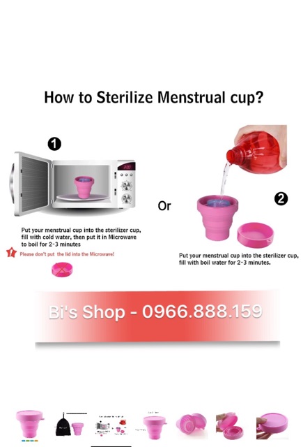 Cốc nguyệt san Lenacup  + cốc tiệt trùng + 5 viên tiệt trùng Milton to