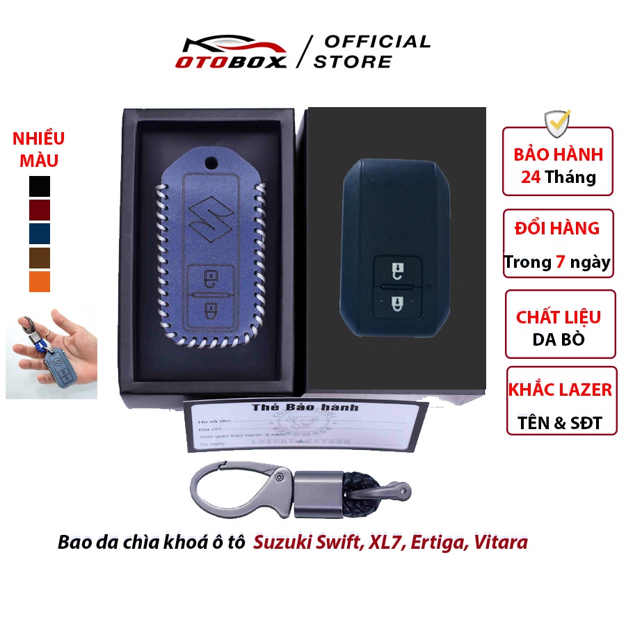 Bao da chìa khoá ô tô suzuki xl7, swift, ertiga, bọc chìa khoá ô tô suzuki chính hãng OTOBOX chống xước