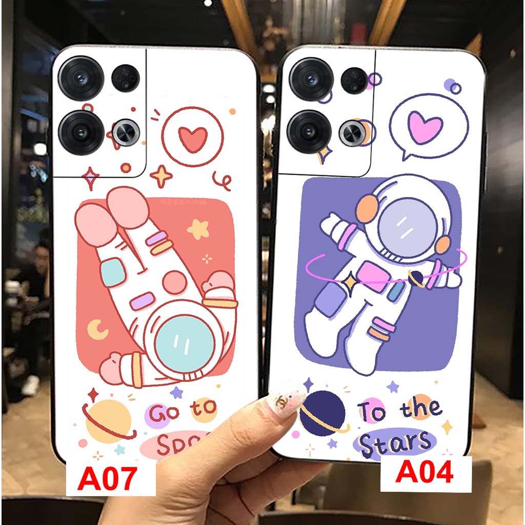 Ốp lưng Oppo Reno 8 4G / Reno 8 5G / Reno 8Z 5G / Reno 8 Pro vũ trụ phi hành gia cute mẫu đẹp bền rẻ