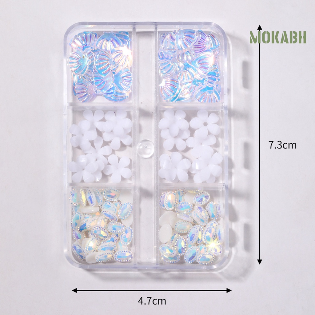 1 Hộp Phụ Kiện Trang Trí Móng Nghệ Thuật Tạo Hiệu Ứng 3D Nhiều Màu Sắc Lấp Lánh