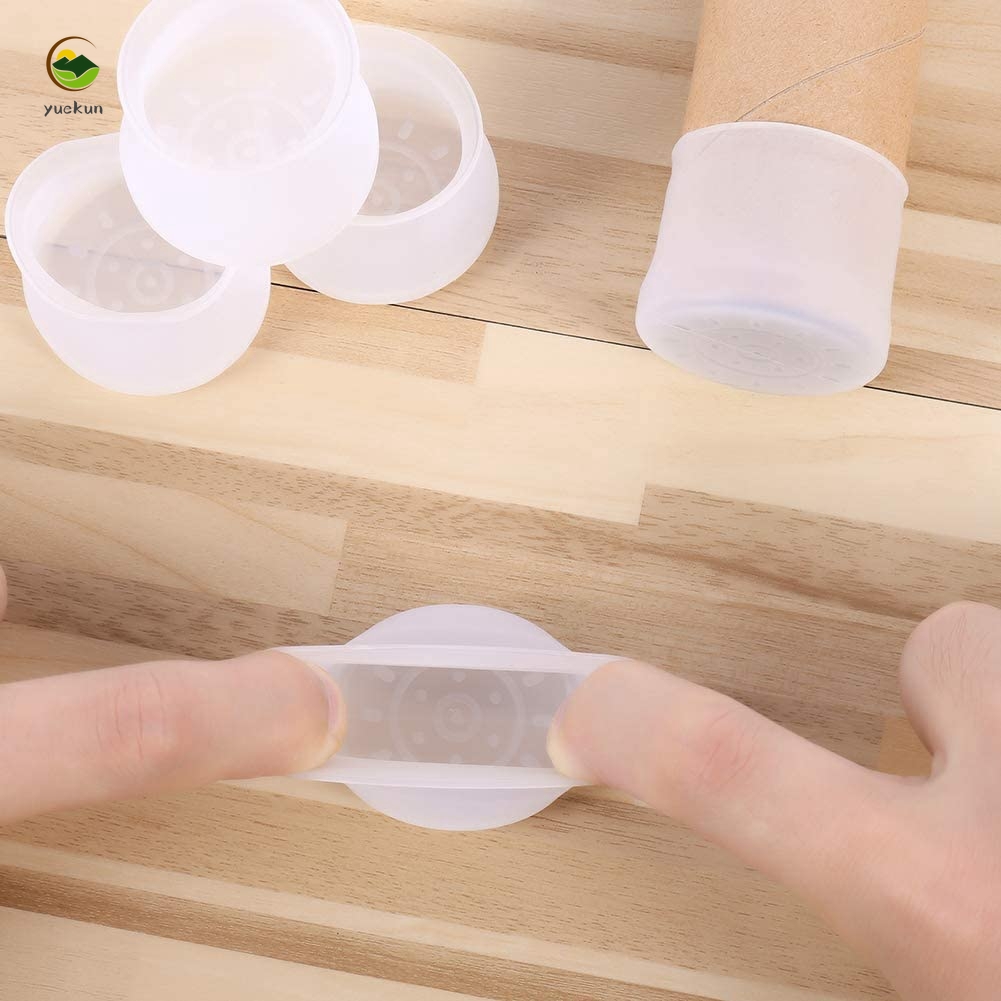 【YUKV】Set 4 Nắp Đậy Chân Bàn Ghế Bằng Silicon Trong Suốt 25-29mm
