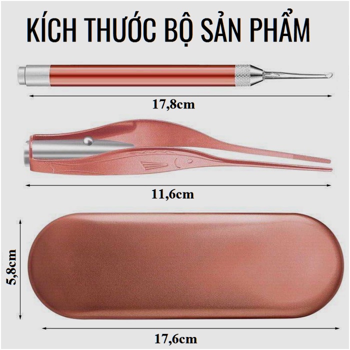 Bộ Dụng Cụ Lấy Ráy Tai Có Đèn Mới 2023 Kèm Hộp Giấy Lấy Ráy Tai Cho Bé