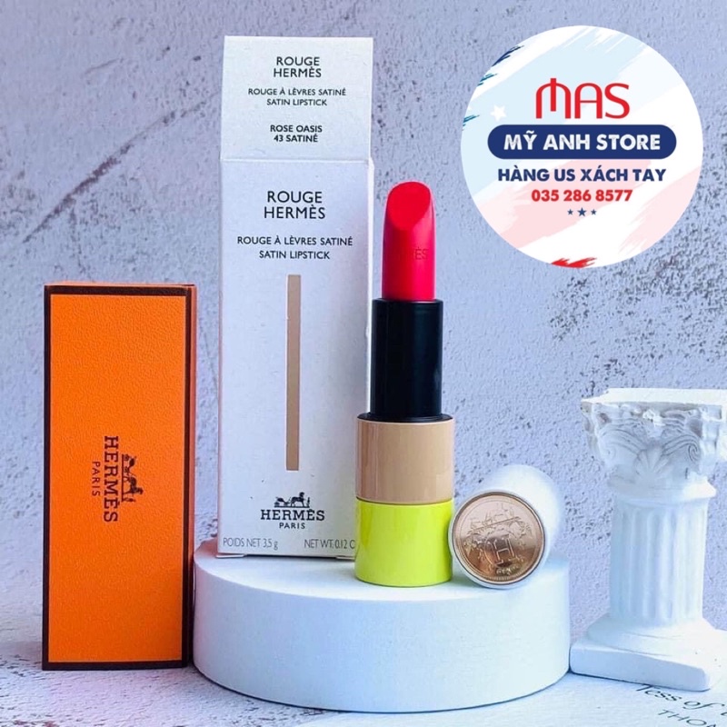 Son HERMES 43 Rose Oasis Satin Limited Edition ✿ Màu Hồng San Hô