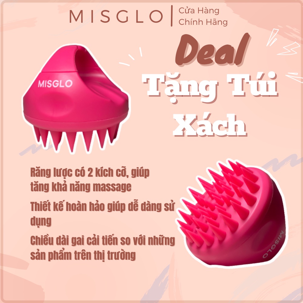 Lược Gội Đầu Cao Cấp Misglo Chính Hãng, Massage Đầu Giảm Stress - Ngăn Ngừa Và Kích Thích Mọc Tóc
