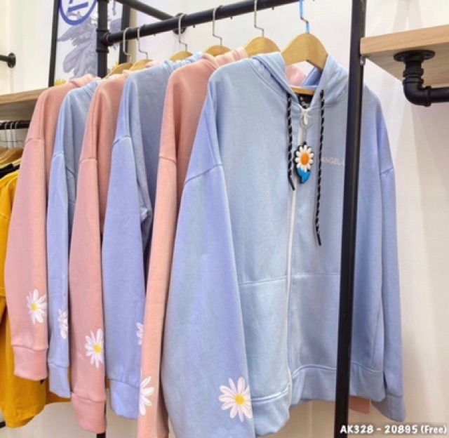 Áo Khoác Nỉ Cặp Nam Nữ A HOA CÚC Nỉ Ngoại Form Rộng Unisex Khoác Thun Nỉ in HOA A - AK3328 | BigBuy360 - bigbuy360.vn