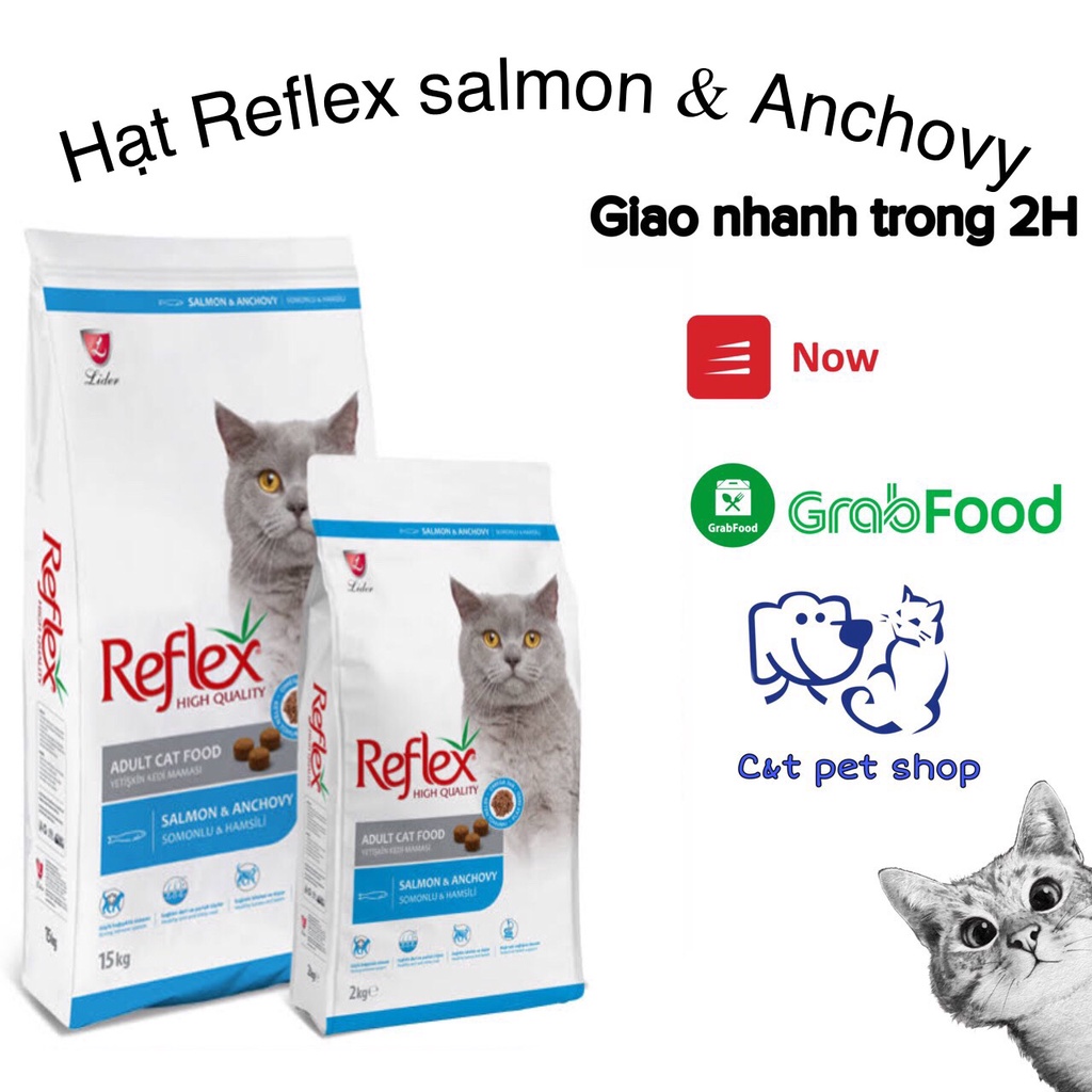 Hạt mèo Reflex salmon &amp; Anchovy *SIÊU DINH DƯỠNG* tách lẻ 1kg