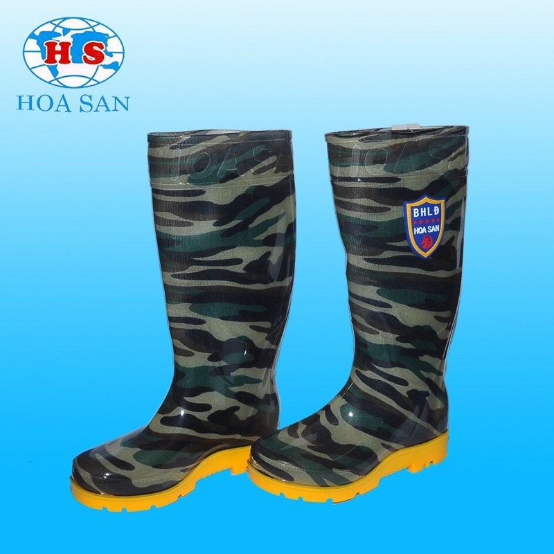 Ủng rằn ri Nam, Ủng bảo hộ lao động, chống va đập, chống trơn trượt, hàng do Hoa San sản xuất