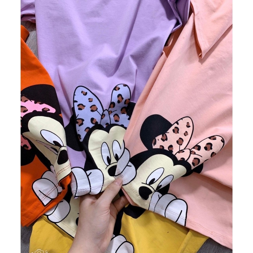 Đồ bộ nữ chất cotton 100% co dãn đanh mịn Mickey quần ngố lửng | BigBuy360 - bigbuy360.vn
