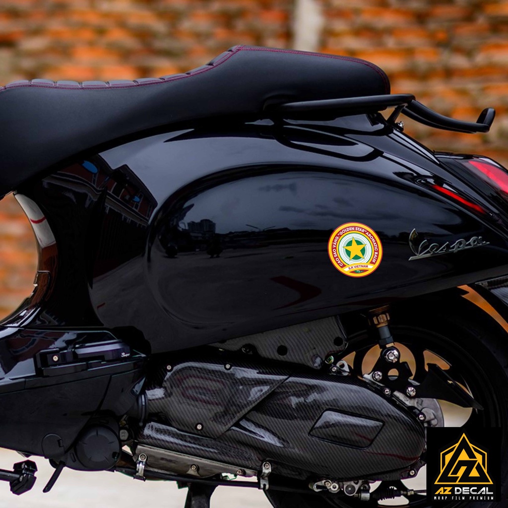 Tem Dán Xe Máy Laptop Điện Thoại Mũ Nón Bảo Hiểm Mẫu Cao Sao Vàng | DVT-SAOVANG | Team Sticker Hình Dán Logo Việt Nam