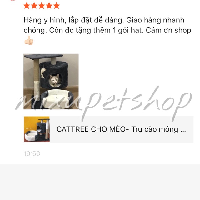 Cattree cho mèo - Trụ cào móng cho mèo 2 tầng size lớn