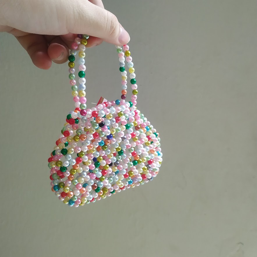 Túi xách mini form bầu size 10x8x3 nhiều màu làm bằng hạt cườm đặc biệt