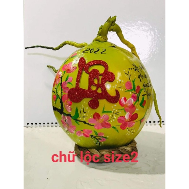 chữ thư pháp dán dưa,dừa,bưởi....(màu vàng)-{ lẻ,} bán theo bộ | BigBuy360 - bigbuy360.vn