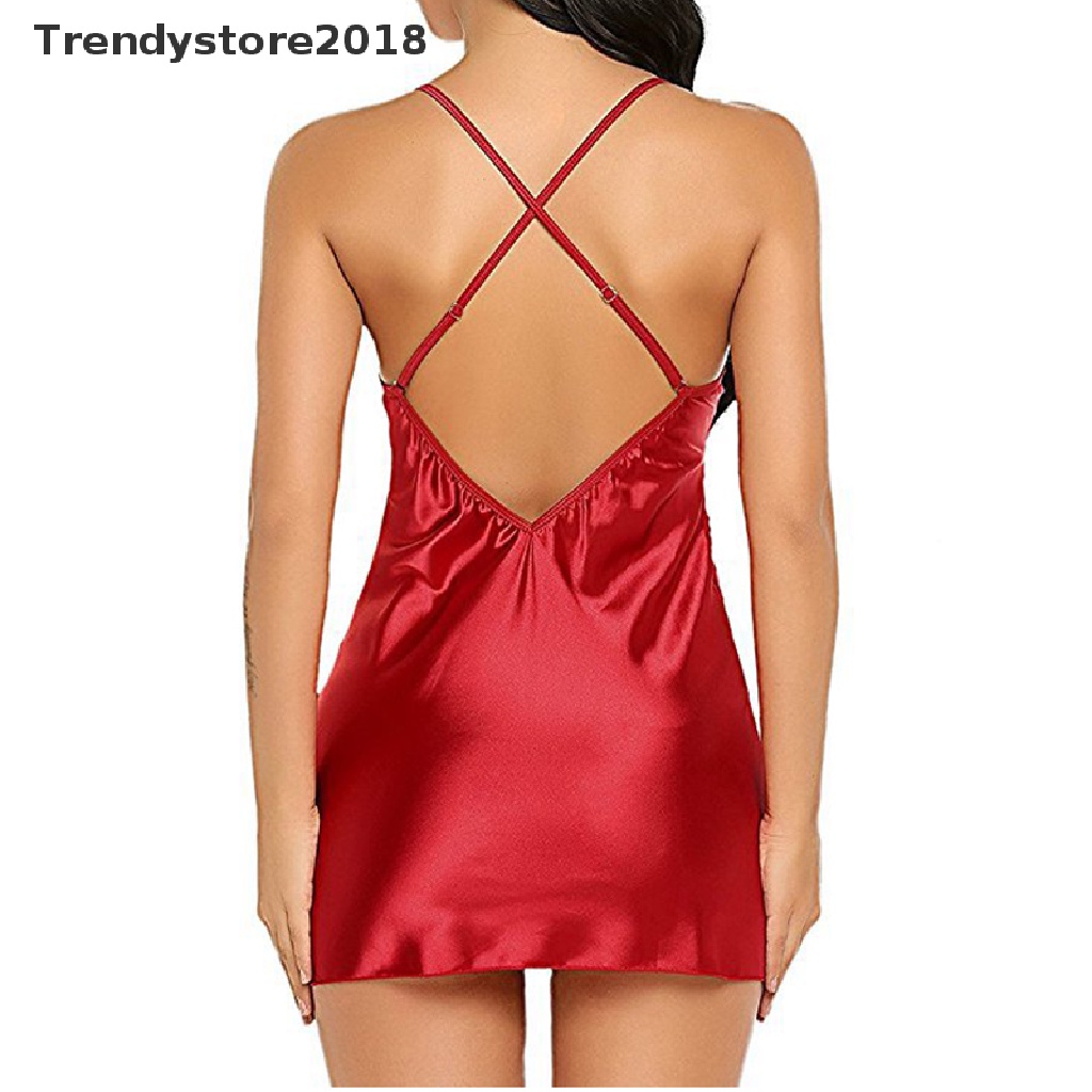 Đầm ngủ hai dây phối ren gợi cảm thời trang 2018 cho nữ
