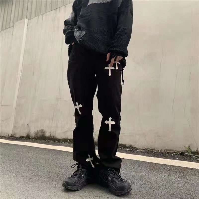 Quần jeans Dài Ống Đứng Phong Cách Âu Mỹ Thời Trang Cho Nam Thêu Chữ THập fashion bigsize unisex quần tây thường