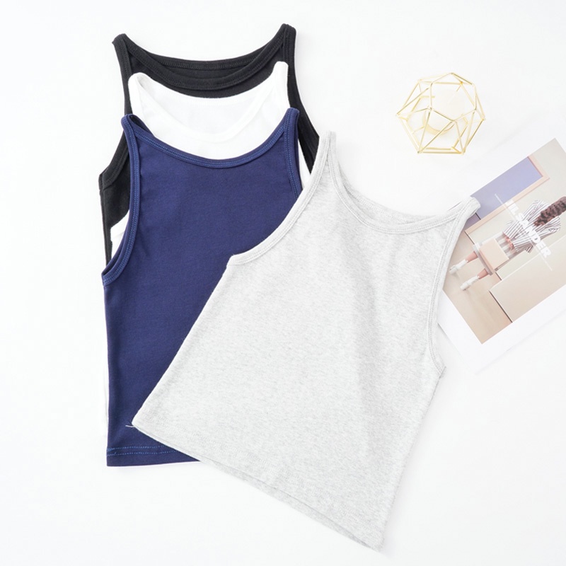 Áo dệt kim ECMLN không tay màu trơn thiết kế đơn giản thời trang cho nữ