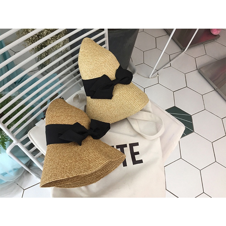 Nón Cói Đi Biển Kiểu Trơn Phối Dây Nơ L1350 -LoanTay