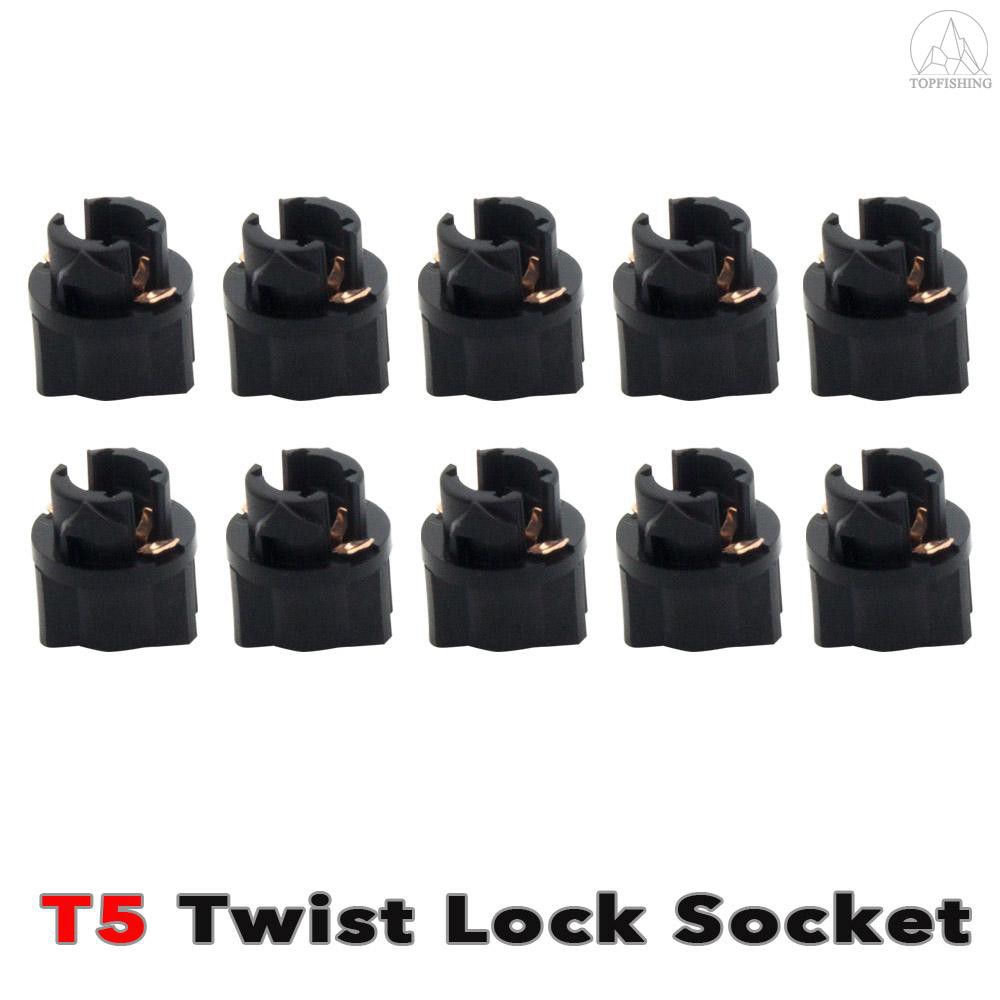 Tfh★10Pcs T5 LED Twist Socket PC47 Instrument Panel Cluster Replacement Socket Lamp Holder