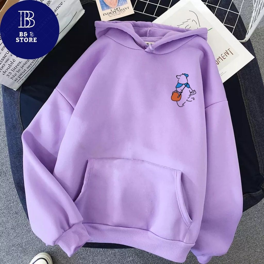 ÁO KHOÁC HOODIE NỈ UNISEX IN GẤU TUYẾT SIÊU ĐẸP ÁO KHOÁC FORM RỘNG NAM NỮ