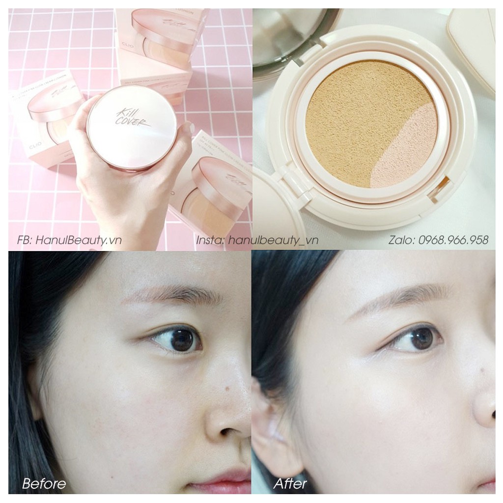 (THÊM LÕI) Phấn nước CLIO Kill Cover che phủ hoàn hảo căng bóng Pink Glow Cream Cushion SPF50+ PA++++ | BigBuy360 - bigbuy360.vn