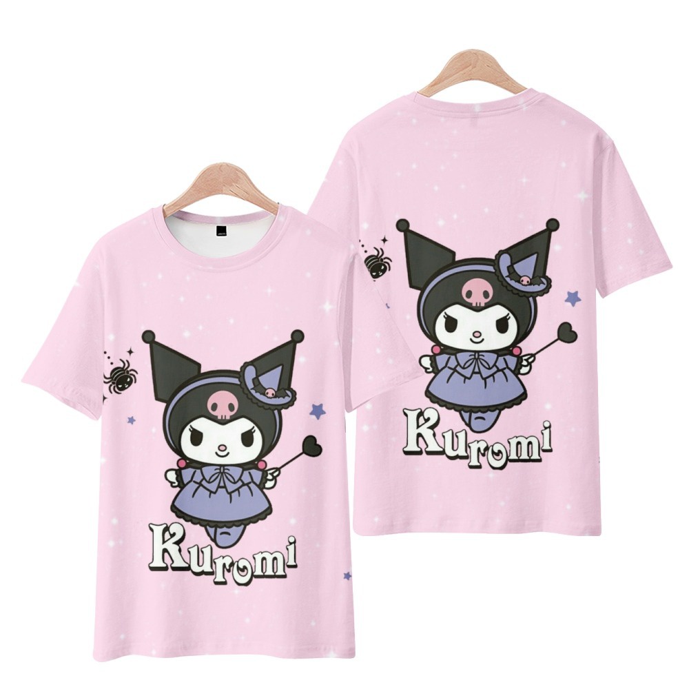 Áo Thun Tay Ngắn In Hình kuromi kuromi Hai Chiều Ngọt Ngào Mùa Hè Phong Cách Nhật Bản Cho Nữ Otaku Man Otaku