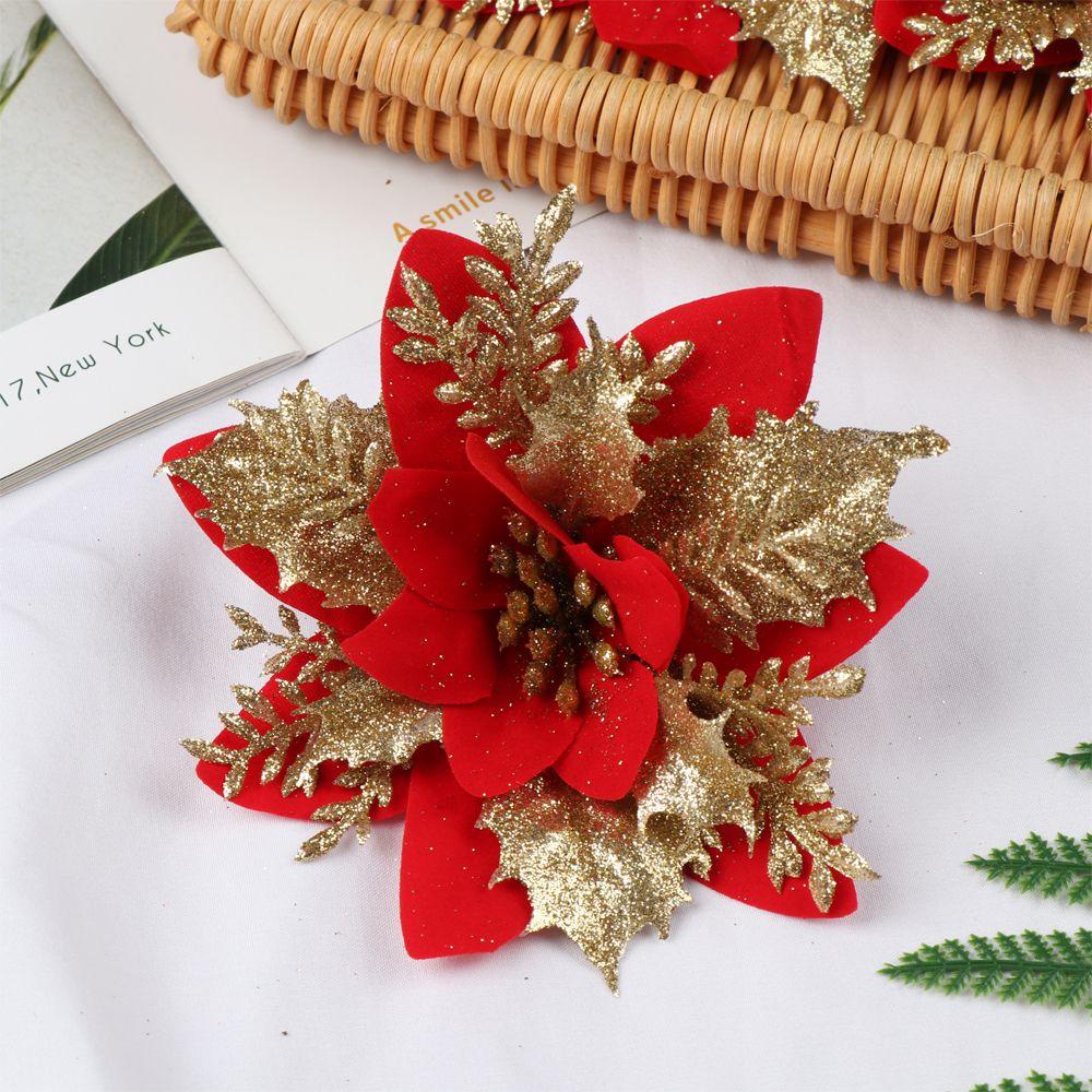 KUNHEV Set 5 Bông Hoa Mẫu Đơn Nhân Tạo 14cm Trang Trí Tiệc Cưới / Giáng Sinh