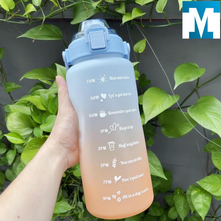Bình Đựng Nước 2L Dễ Thương Có Vạch Báo Giờ Uống Nước