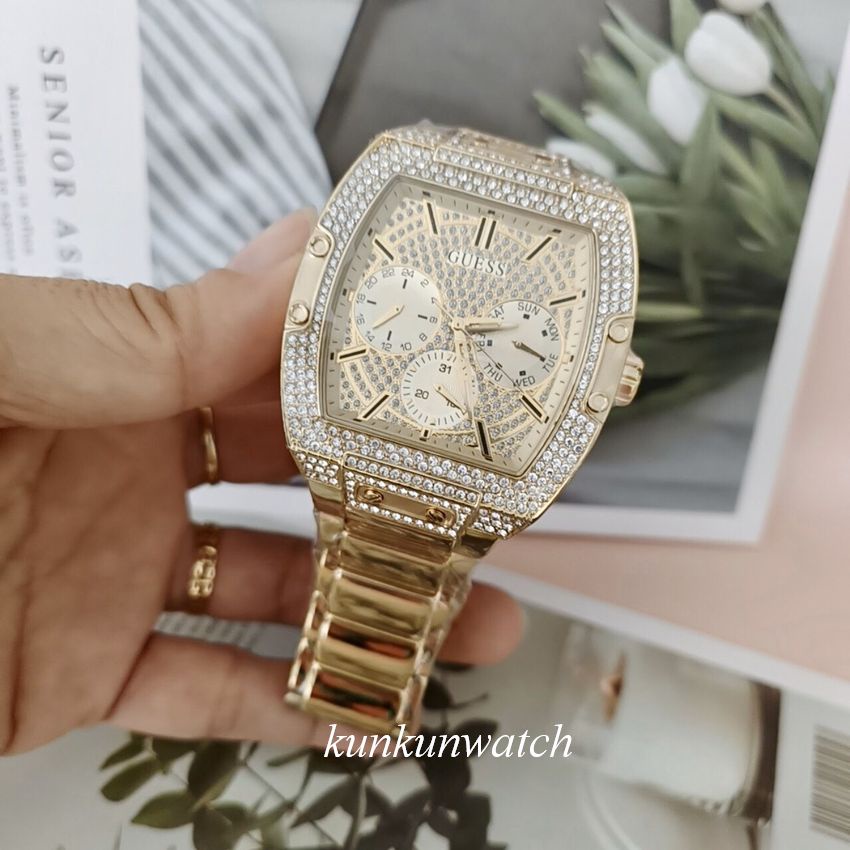 Đồng Hồ Nam GUESS GW0094G2 - Đính Full Pha Lê - Dây Kim Loại 43 x 51mm