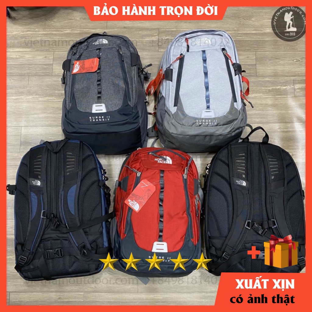 Balo nam The North Face Surge 2 transit -balo du lịch tnfCHỐNG SỐC- Đựng laptop 15, 16 inch Dây đeo trợ lực