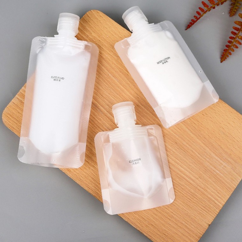 Set 10 Túi Nhựa Rỗng Trong Suốt Dung Tích 30 50 100ml Đựng Đồ Du Lịch Tiện Dụng