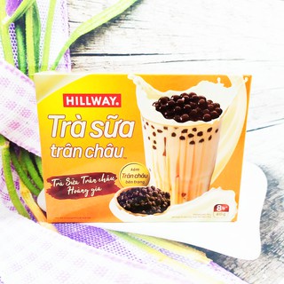 Trà sữa trân châu Hillway hộp có 5 gói trà sữa và 5 gói chân châu