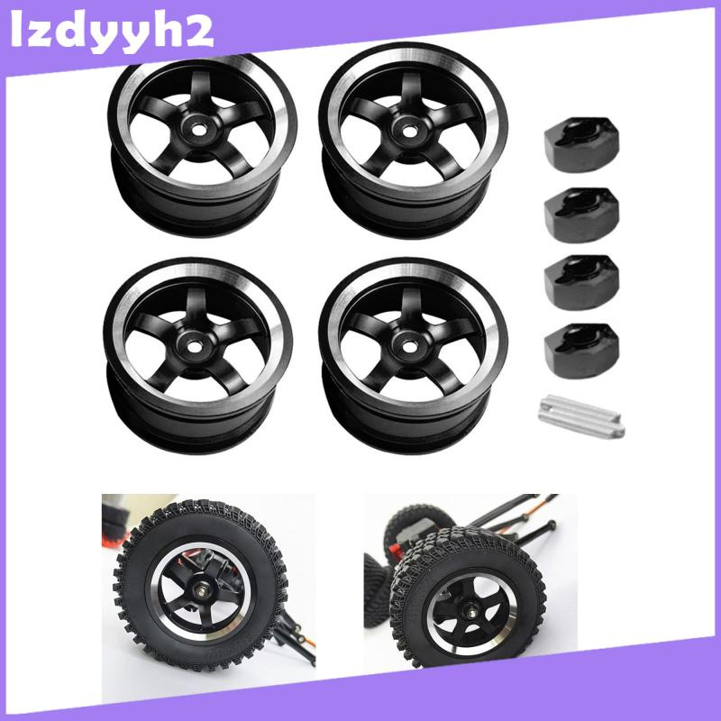 Bộ 4 vành bánh xe bằng kim loại màu xanh dương cho xe điều khiển từ xa MN86KS MN86 MN 1 / 12