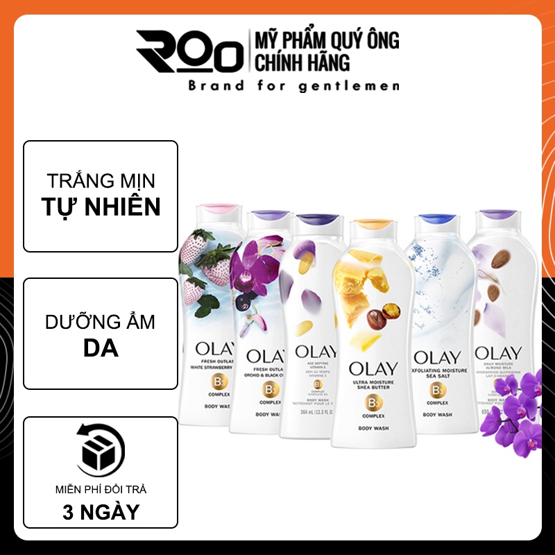 Sữa Tắm Dưỡng Ẩm Trắng Da  Olay Mỹ Dưỡng Ẩm Kết Hợp Hạt Bơ Mỡ 650ml