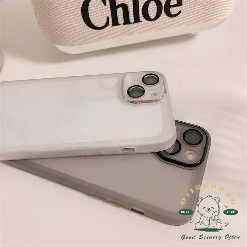 Ốp Điện Thoại TPU Mềm Có Vòng Kim Loại Màu Trơn Bảo Vệ lens Cho Iphone 13 12 11 Pro Max Xs Max Xr 8 7Plus Màu Sắc