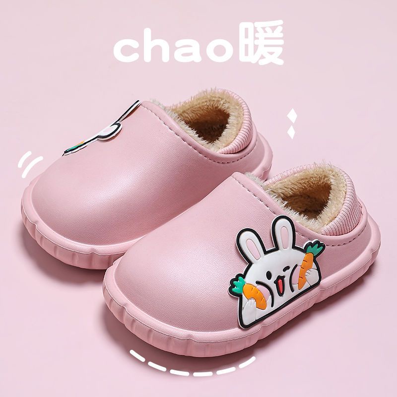 （Không thấm nước và chống trơn trượt）Giày Cotton Chống Nước Giữ Ấm Mùa Đông Cho Trẻ Em 1-3 - 2 Tuổi，Túi đựng giày bông cho bé mùa đông với bé trai và bé gái không thấm nước EVA cộng với nhung ấm áp cho trẻ em 1-3 tuổi 2 dép bông trẻ em