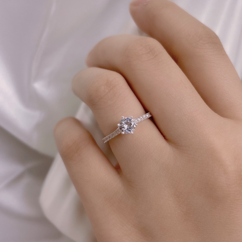 Nhẫn Bạc Ta Cao Cấp CaoBac Silver Ổ Đá Cạnh Tim Sang Trọng Dành Tặng Riêng Cho Bạn Gái