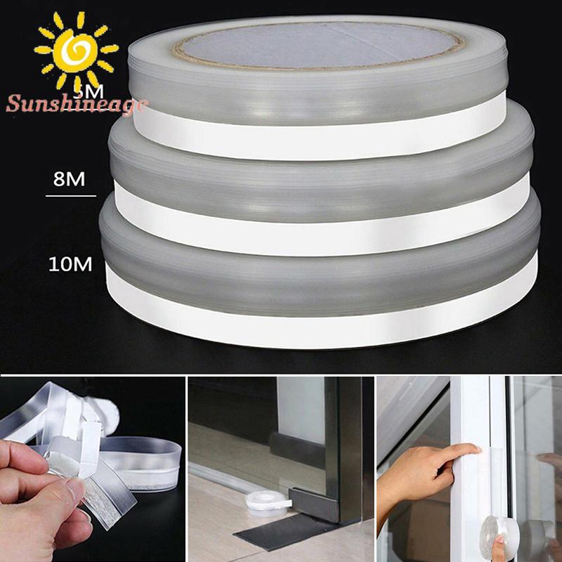 Seal Strip Bumper Silicone Window Gap 1 Roll Door Sealing 5/8/10 Meter Dustproof Soundproof Anti collision High Quality
