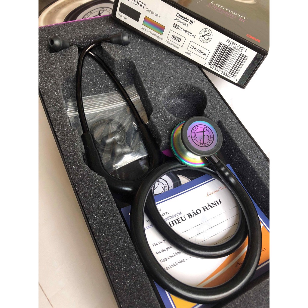 Ống nghe Littmann® Classic III ™ màu Rainbow-Finish Black 5870 (Limited)