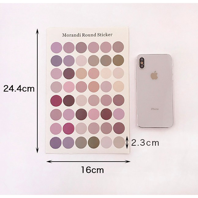 Tấm 48 stickers dán tròn