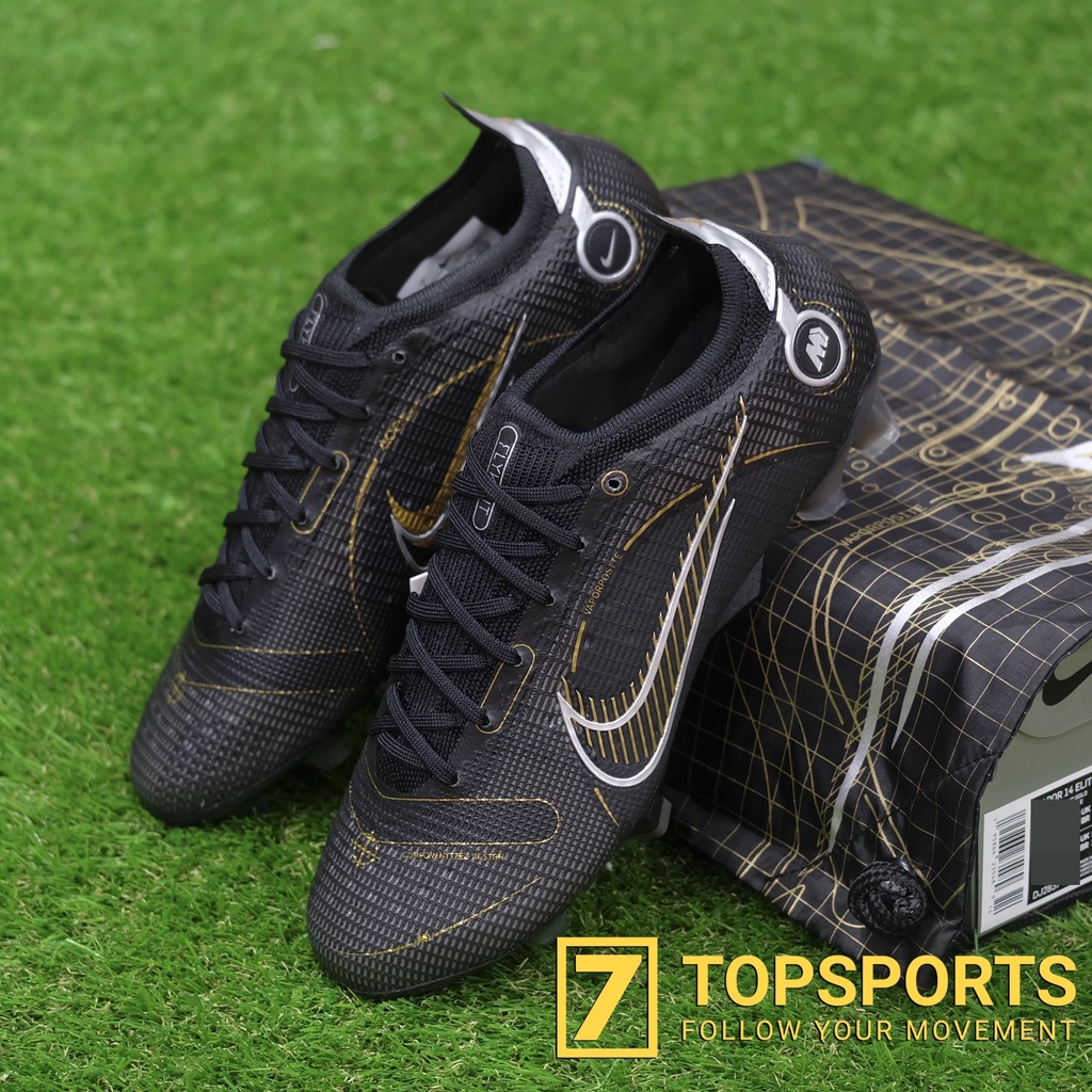Giày bóng đá Nike Mercurial Vapor XIV Elite FG - Black/Metallic Gold/Metallic Silver DJ2837 007