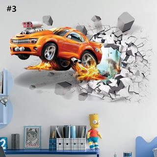 Miếng dán tường hình quả bóng đá phát lửa 3D