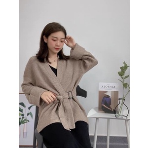 SET ÁO KHOÁC CARDIGAN LEN CÓ ĐAI+ VÁY LEN 2 DÂY  MÃ K99693