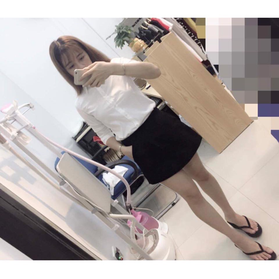 Áo sơ mi nữ trắng tay dài với phong cách thời trang công sở chất vải somi lụa trơn mềm mịn, không nhăn