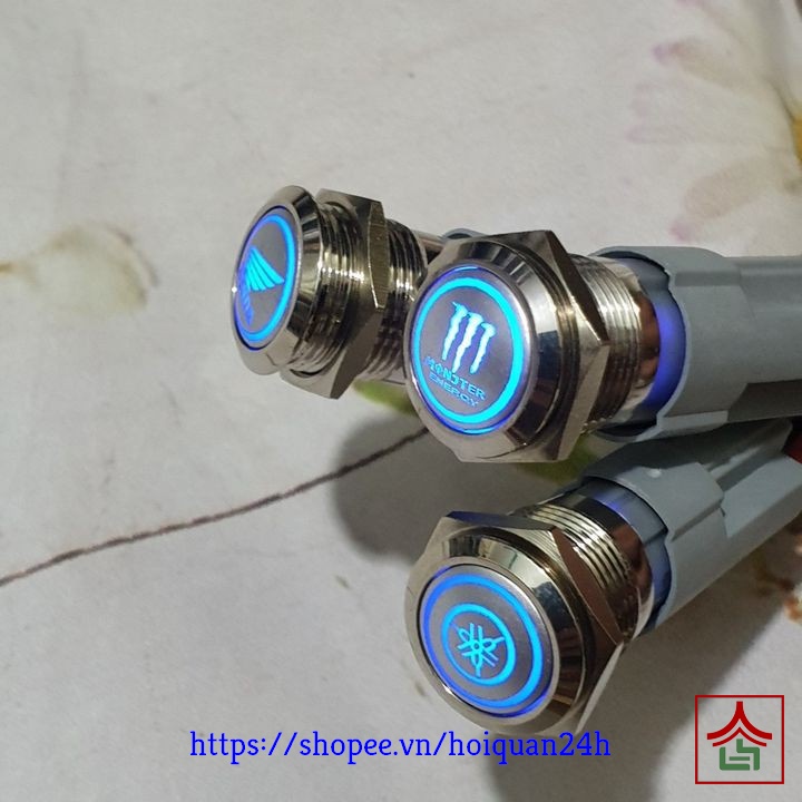 Nút Công Tắc On Off Bật Tắt Kim Loại Có Đèn Led 16mm Chống Nước Cao Cấp