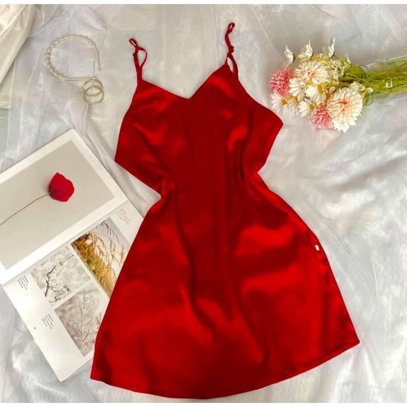 Bộ ngủ nữ Váy hai dây lụa satin cao cấp mềm mát hàng căt may