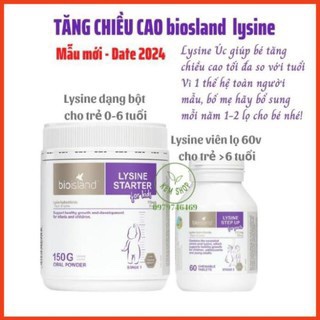 Lysine Bio Island Úc cho bé dạng bột và viên giúp trẻ phát triển chiều cao tối đa