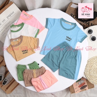 Bộ Cộc Ngắn Tay Thun Lạnh Bé Trai Bé Gái Minky Mom [Xã Gấp] Đồ bộ cho bé trai gái bộ THÊU MINKY MOM chất thun lạnh