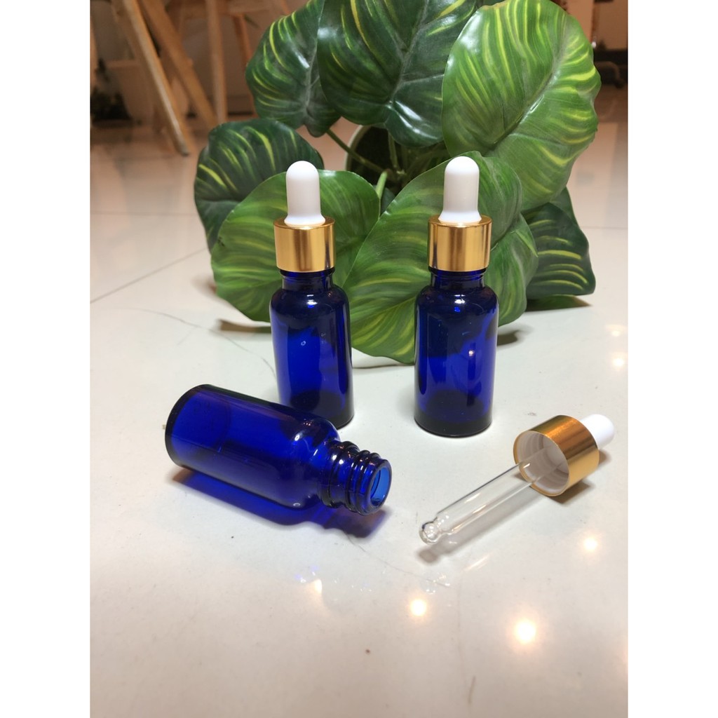 Chai thủy tinh 5ml xanh biển chiết serum, tinh dầu